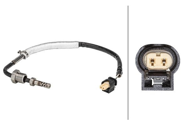 HELLA Sensor, Abgastemperatur, 2-polig, geschraubt, Kabel: 230mm, 6PT 358 181-061