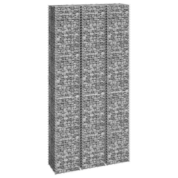 vidaXL Gabionen-Hochbeete 3 Stück 30x30x200 cm Eisen, 151251