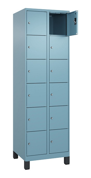 C+P Schließfachschrank Evolo PLUS, mit Füßen, 12 Fächer, 1950x600x500mm, 0010/0, 049010-206 S10021