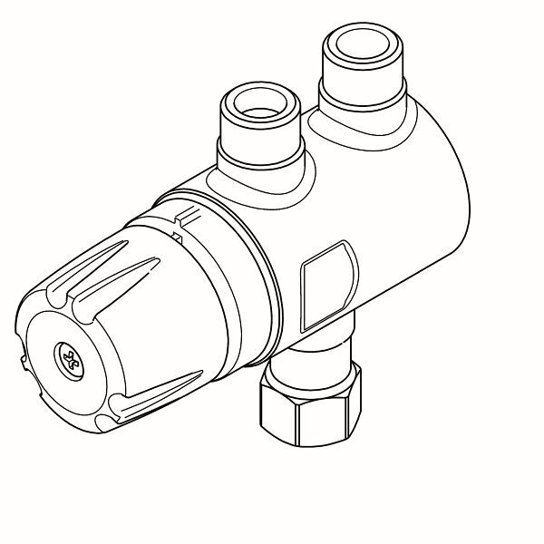 KWC Thermostat, PURETHERM, DN10, Eckventilmontage, 2030058697