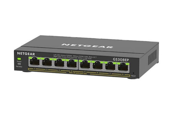 Netgear 8-Port Gb Smart Managed Plus Switch, lüfterlos, GS308EP-100PES