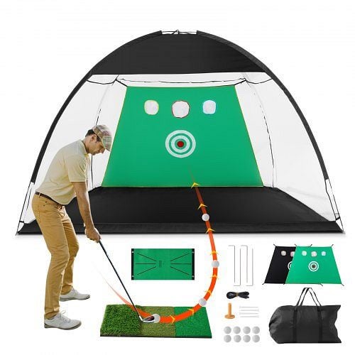 VEVOR Golfnetz, 3 x 2,1 m, All-in-1-Übungsnetz, Golfschwungtraining für drinnen und draußen zu Hause, Golf-Schlaghilfenetz, ZPK10X7YCTZD9HZMBV0