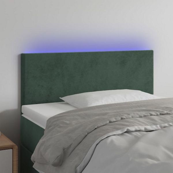 vidaXL LED Kopfteil Dunkelgrün 100x5x78/88 cm Samt, 3121377