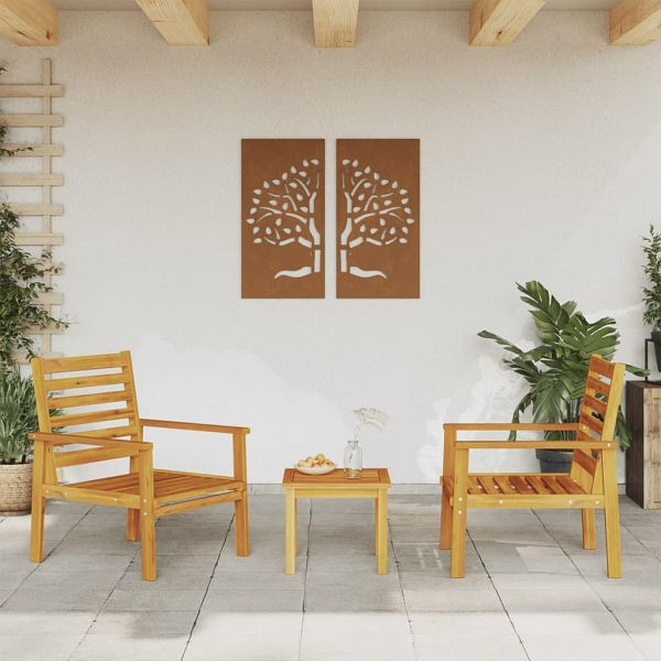 vidaXL Gartensessel 2 Stück Massivholz Akazie, Material: Akazien-Massivholz, mit Öl behandelt, 366374