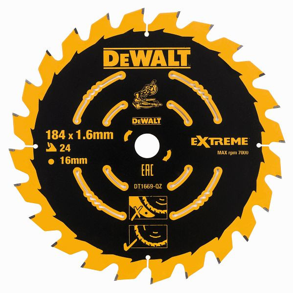 DeWalt Kreissägeblatt Akku 184/16mm 24WZ, DT1669-QZ, 5035048537046