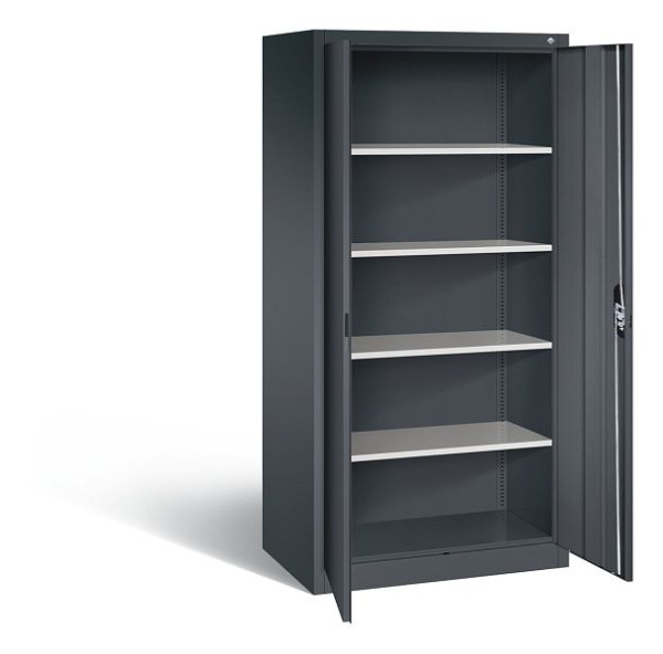 C+P Büroschrank Acurado, H1950xB930xT600mm, Farbe: Schwarzgrau, Muldengriff, 5 OH, 9290-000 S10421