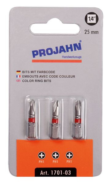 Projahn 1/4" markierter Bit L75 mm Phillips Nr 3 3er Pack, 1803-03