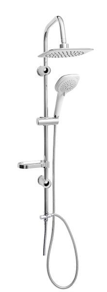 Sanotechnik Brauseset chrom Kopf-Handbrause 5 Funktionen; Schlauch; Stange; Seifenhalter, AS455K