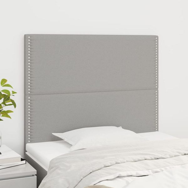 vidaXL Kopfteile 2 Stück Hellgrau 100x5x78/88 cm Stoff, 3116182