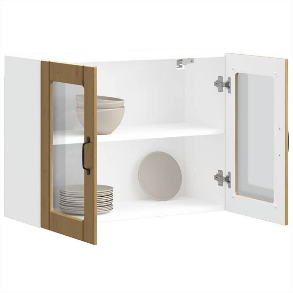 vidaXL Küchen-Hängeschrank mit Glastür Artisan-Eiche Holzwerkstoff, 853856