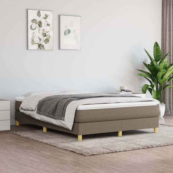 vidaXL Bettgestell Taupe 140x200 cm Stoff, Polyester, 3120618