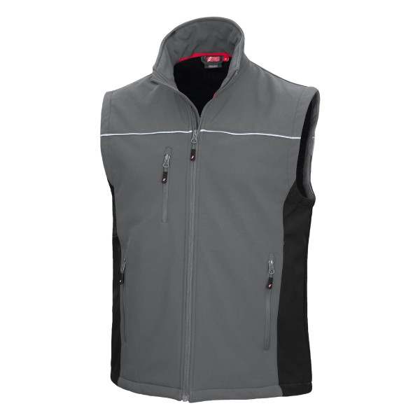 NITRAS MOTION TEX LIGHT, Softshellweste, grau / schwarz (Farbcode: 1210), Größe: 4XL, VE: 10 Stück, 7162-4XL