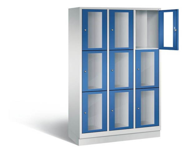 C+P Schließfachschrank Classic, H1800xB1200xT500mm, Farbe: Lichtgrau / Enzianblau, 8020A323 S10002