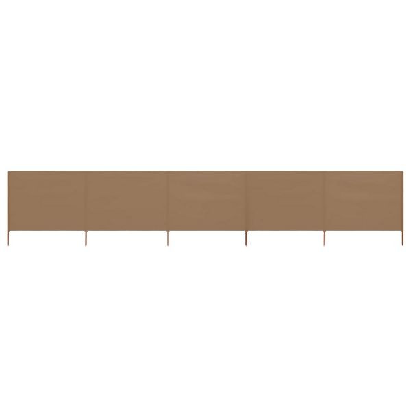 vidaXL 5-teiliges Windschutzgewebe 600 x 120 cm Taupe, 47163