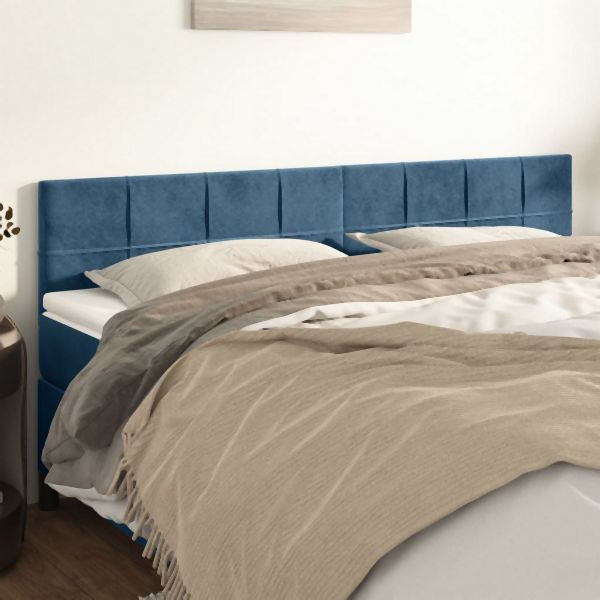 vidaXL Kopfteile 2 Stück Dunkelblau 90x5x78/88 cm Samt, 346086