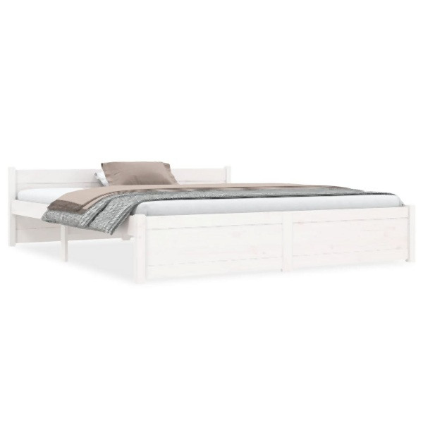 vidaXL Massivholzbett Weiß 150x200 cm, 815050, 8720286999950