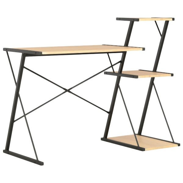 vidaXL Schreibtisch mit Regal Schwarz und Eiche 116×50×93 cm, 20289