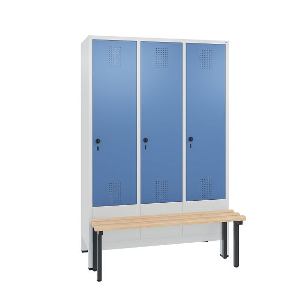 C+P Spind Evolo, 3 Abteile, H1850xB1200xT815 mm, Grau/Fernblau, 48030-32 S10354