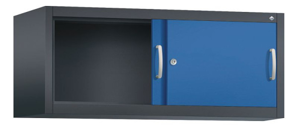 C+P Aufsatzschrank Acurado, H500xB1200xT500mm, Farbe: Schwarzgrau / Enzianblau, Bügelgriff, 1 OH, 2054-00 S10078