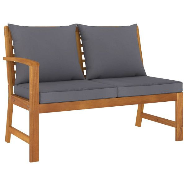 vidaXL Gartenbank 114,5 cm mit Dunkelgrauen Kissen Massivholz Akazie, 311837