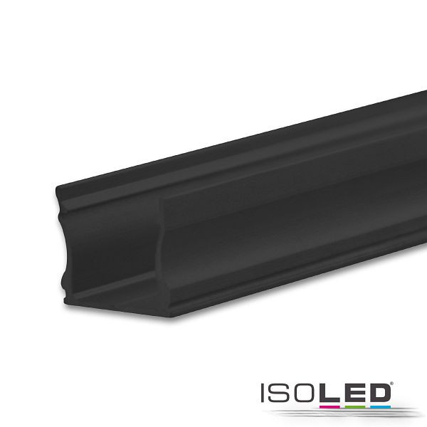 ISOLED LED Aufbauprofil PURE12 S Aluminium schwarz RAL9005, 300cm, 115552