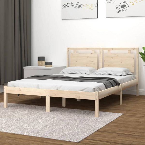 vidaXL Massivholzbett 120x200 cm, Material des Bettgestells: Massives Kiefernholz (unbehandelt), 3105530