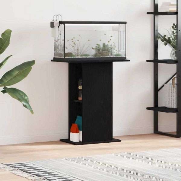 vidaXL Aquariumständer Schwarz Eichen-Optik 60,5x36x72,5 cm, 862157
