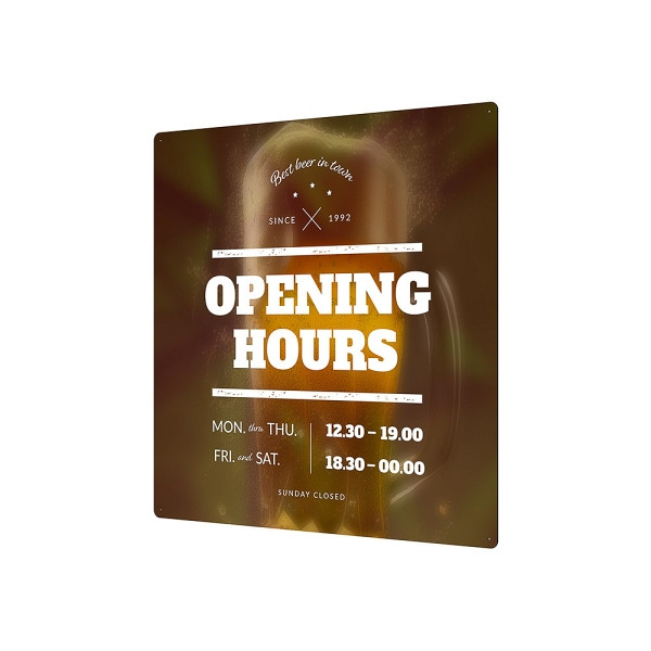 Showdown Displays Outdoor Wandschild 100 x 100 cm BOND 3 mm, FBO1000x1000-BW3