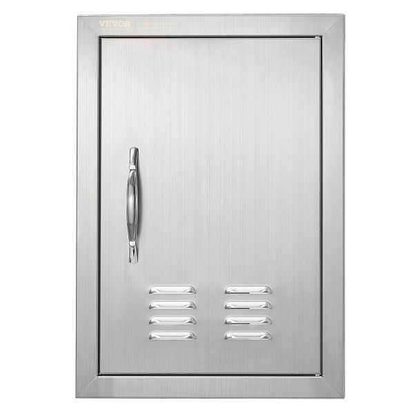VEVOR Grill-Zugangstür, 356 x 508 mm, Einzelne Außenküchentür, Vertikale Wandtür mit Griff und Lüftungsschlitzen, DMMBSCJM14X2XD5QDV0