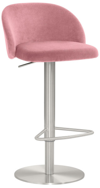 Mayer Sitzmöbel Bar- und Tresenhocker, Gestell Chrom gebürstet Edelstahllook, Sitz/Rücken gepolstert, altrosa, 1216_04_30600