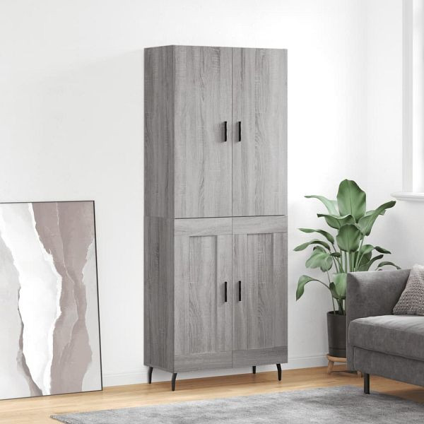 vidaXL Highboard Grau Sonoma 69,5x34x180 cm Holzwerkstoff, 3195809