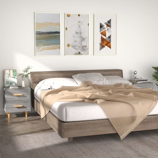 vidaXL Nachttische 2 Stück Grau Sonoma 40x35x47,5 cm, 817288