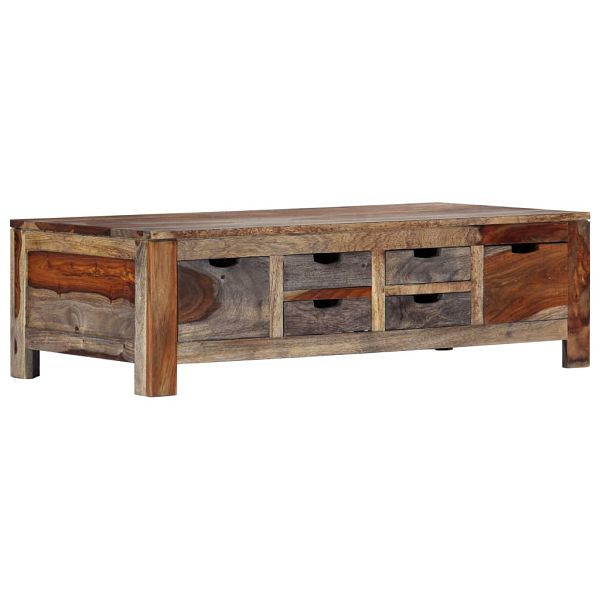 vidaXL Couchtisch Grau 100 x 50 x 30 cm Massivholz, 247982
