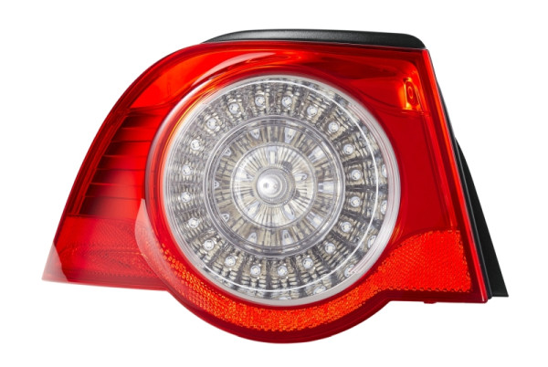 HELLA Heckleuchte, LED, glasklar/rot, äusserer Teil, für u.a. VW Eos (1F7, 1F8), ECE, links, 2VA 009 246-091