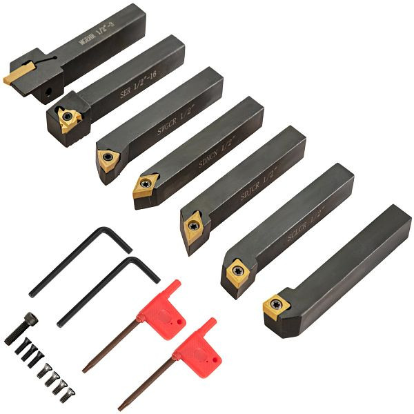 VEVOR Drehmeißel-Set mit Wendeplatten Drehmeißel Wendeplatten 1/2 Zoll 7-teilig, CCCDEFZYCFHQJT001V0