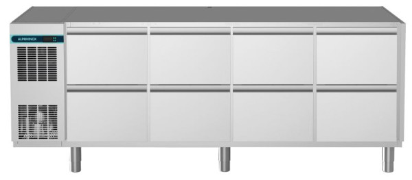 ALPENINOX Kühltisch, 4 Abteile CLM 700 4-7051, für GN 1/1, steckerfertig, Umluftkühlung, 402721092