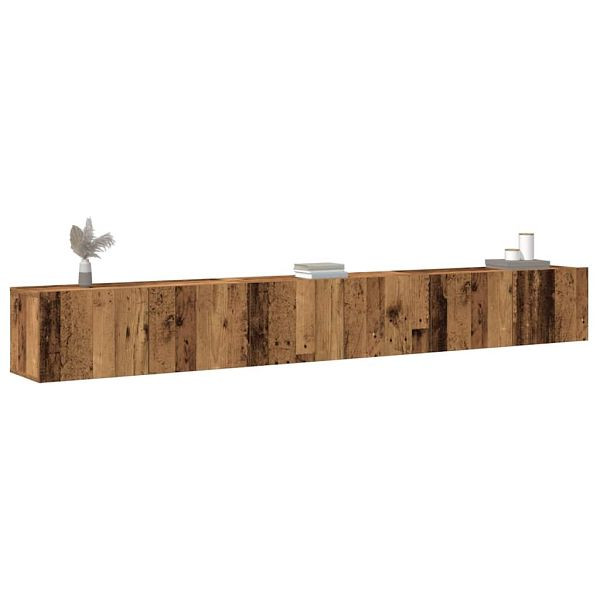 vidaXL 3-tlg. TV-Schrank-Set Wandmontage Altholz-Optik Holzwerkstoff, 3329203