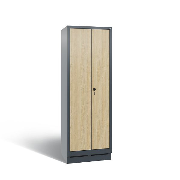 C+P Putzmittel-Spind Evolo, 2 Abteile, H1800xB610xT500 mm, Anthrazit/MDF Eiche, 48120-00 S10248