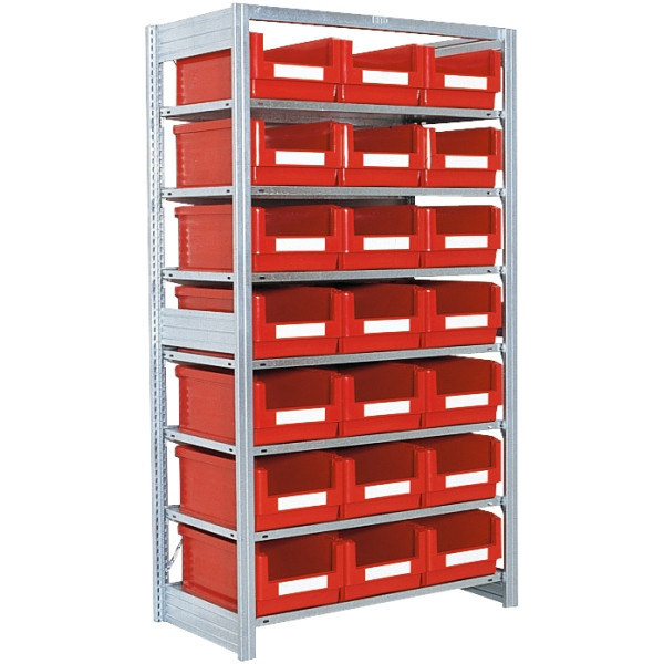 BITO Behälterregal mit 21SK 1849x1058x524 Grundfeld verzinkt lose FP, 53049