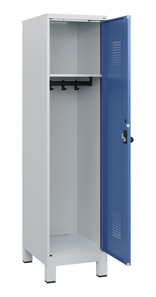 C+P Spind Evolo PLUS, Füße, 1 Abteil, 1630x400x500mm, 7035/5023, Drehriegel, 0490105-12 S10008