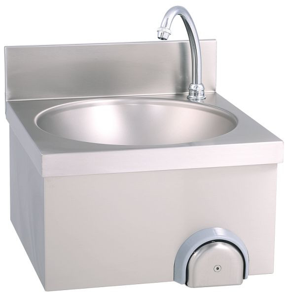 KBS Handwaschbecken BxT 50x40cm, eckige Form, ovales Becken, Wandmontage, zeitgesteuert, 21010008