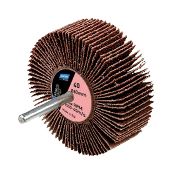 Norton Industrial Fächerschleifer BDX R207, Breite: 30 mm, Durchmesser: 60 mm, Körnung: 40, VE: 10 Stück, 63642536737