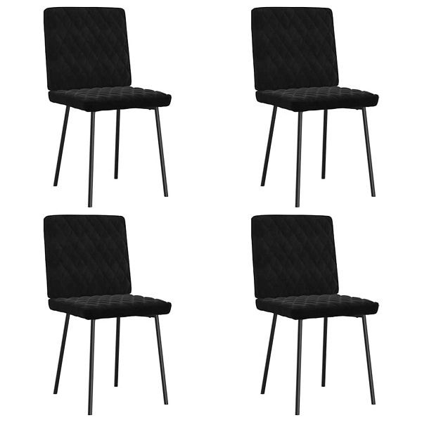 vidaXL Esszimmerstühle 4 Stk. Schwarz Samt, 3315209, 8721158566546