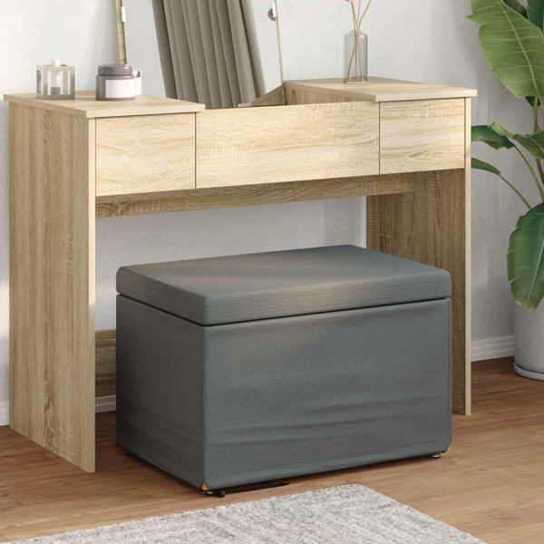 vidaXL Hocker Dunkelgrau 61 x 41 x 40 cm Stoff und Pressholz, 876759