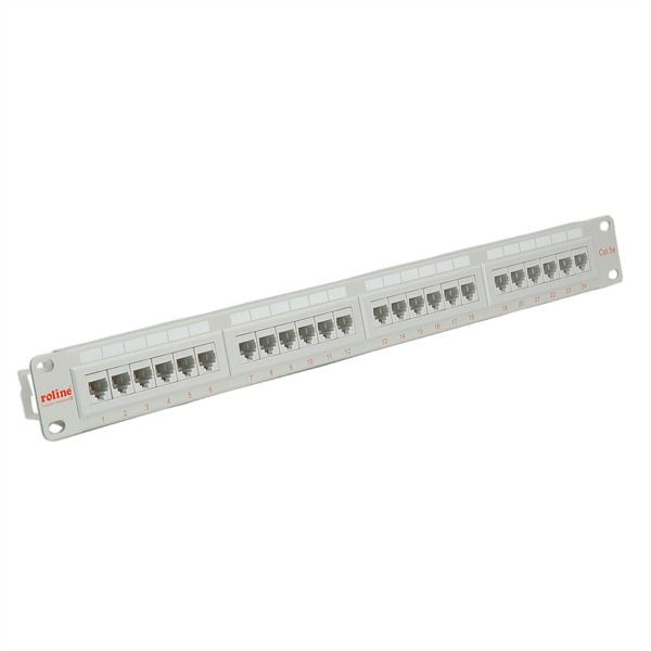 ROLINE Kategorie 5e (Class D) 19"-Patchpanel, 24 Ports, UTP, lichtgrau, 26.11.0347