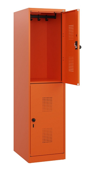 C+P Doppelstöckiger Spind Evolo PLUS, 2 Fächer, 1530x400x500mm, 2004/2004, Drehriegel, 0493005-12 S10030