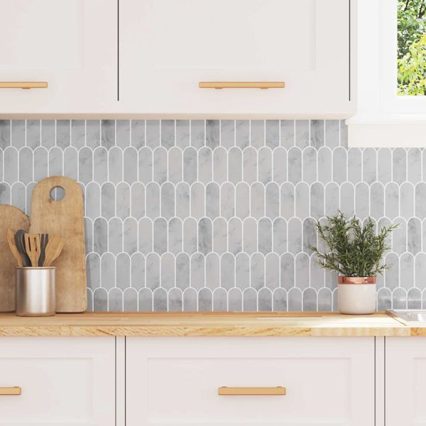 vidaXL Dekorative Aufkleber 50 pcs Grau Marmor 30 x 30 x 0,8 cm, 42021289