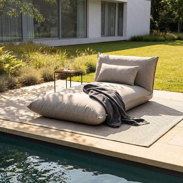 HOME DELUXE Outdoor Loungebett RIGA - Hellgrau, 75493