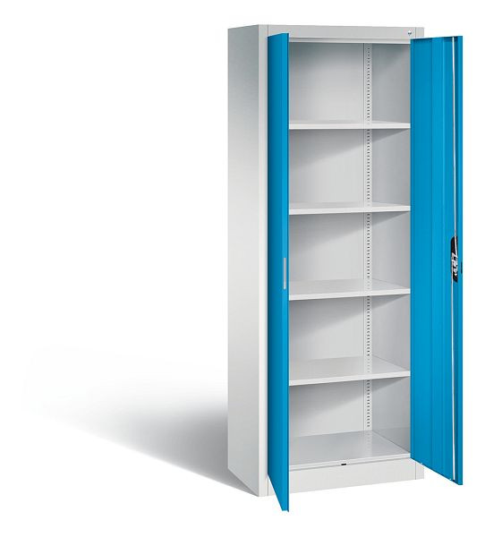 C+P Büroschrank Acurado, H1950xB700xT400mm, Farbe: Lichtgrau / Lichtblau, Muldengriff, 5 OH, 9236-000 S10470