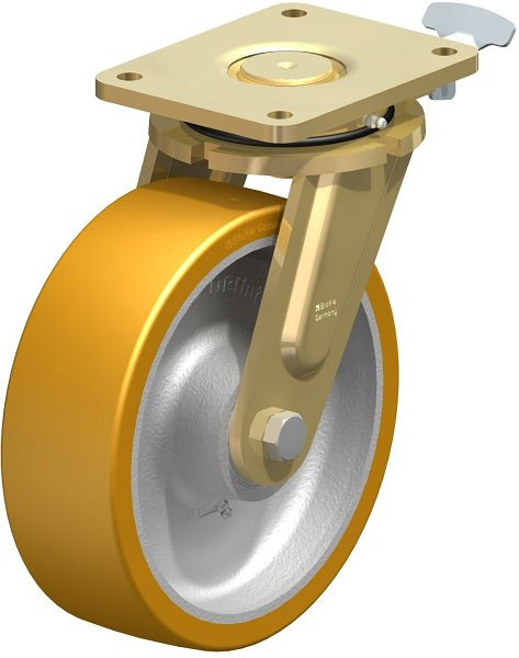 Blickle LS-GTH 252K-RI4 Stahlgeschweißte Schwerlast-Lenkrolle, schwere Drehkranz-Ausführung, Blickle Extrathane®, Hellbraun, 291716